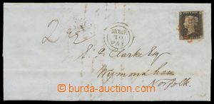 130221 - 1840 skládaný dopis vyfr. zn. Mi.1b (spec.), 1d černá, d
