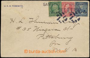 130230 - 1899 letter to USA with tricolor franking 1c, 2c and 5c, str