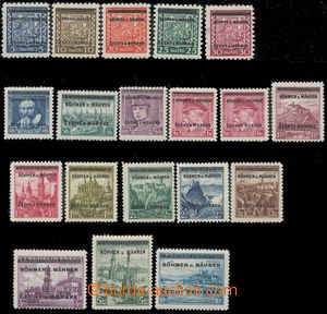 130265 - 1939 Pof.1-19, Overprint issue, complete, basic line, all ex