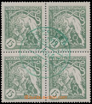 130278 -  Pof.27Aaq, 15h light green, block of four with one round ad