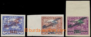 130298 -  Pof.L1-3, I. provisional air mail stmp., from that 2  pcs w