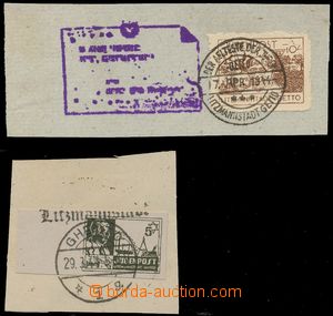 130306 - 1944 GHETTO LITZMANNSTADT  comp. 2 pcs of cut-squares with s