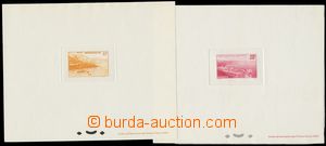 130345 - 1938 2x grafický list s otisky známek, 1x10F Přístav v M