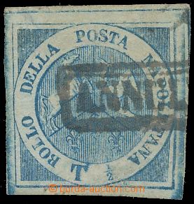 130446 - 1860 Mi.8; Sas.15, Coat of Arms ½Tor blue, very wide ma