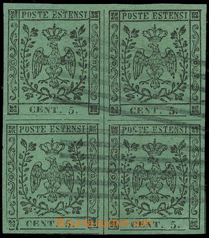 130450 - 1852 Mi.1; Sas.7, Eagle with crown, value 5c black on green 