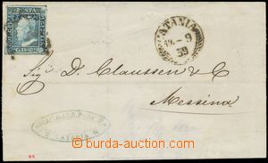 130464 - 1859 folded letter to town Messina with Mi.3, very wide marg