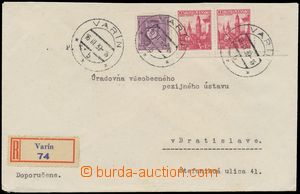 130495 - 1939 Reg letter franked with. Czechosl. stamps as forerunner