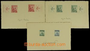 130641 - 1937 Pof.320-321 + Pof.331-332, 3 kartóny ručního papíru