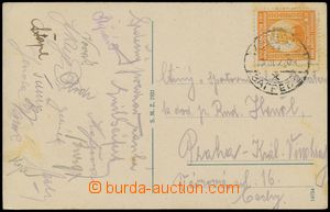 130669 - 1922 FOTBAL  pohlednice ze Záhřebu s podpisy hráčů, př