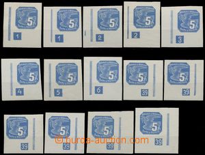 130715 - 1939 Pof.NV2, Newspaper stamps I., 5h blue, selection of cor