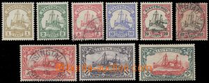 130716 - 1905 KIAUCHAU  Mi.18-27B, without No.24, Ship, set 9 pcs of 