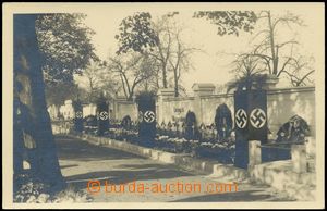 130717 - 1939 KADAŇ - fotopohlednice hrobů na hřbitově v Kadani s