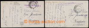 130771 - 1919 BEZPLATNÉ DORUČENÍ  sestava 2ks pohlednic bez franka
