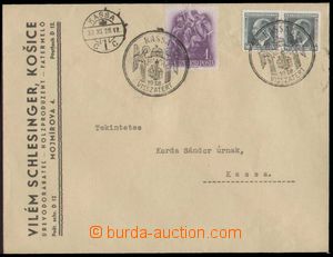 130826 - 1938 firemní dopis v místě vyfr. smíšenou frankaturou 