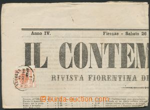 130827 - 1863 celé italské noviny Il Contemporaneo s vylepeným kol