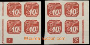 130835 - 1939 Pof.NV5, Novinové I., 10h červená, sestava 2ks rohov