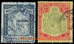 130849 - 1899-1914 Mi.14; SG.35, Výplatní 10Sh modročerná, 2x fra