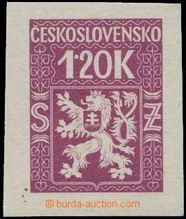130852 - 1945 Pof.Sl3N, Služební1.20K purple-red, imperforated, ver