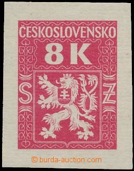 130853 - 1945 Pof.Sl7N, Služební8K carmine, imperforated, very wide