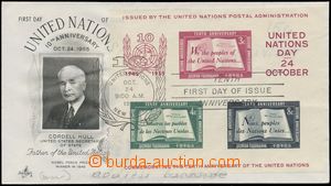 130860 - 1955 UNITED NATIONS New York, Mi.Bl. 1, FDC, SR UN NEW YORK/