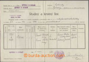 130914 - 1941 JUDAICA / SLOVAKIA  birth certificate issued in/at Lipt