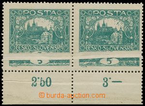 130940 -  Pof.4, 5h blue-green, marginal Pr with paper crease