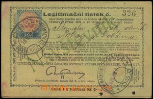 130989 - 1924 CZECHOSLOVAKIA 1918-39 / RAILWAYS  document for discoun