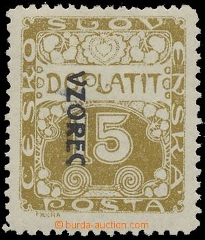 131006 - 1919 Pof.DL1vz, Postage due stmp - Ornament 5h brown-olive, 