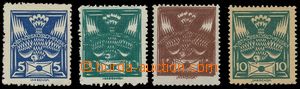 131014 -  Pof.143, 5h modrá, retuš, zk. Šrámek; Pof.145 a 147, ob