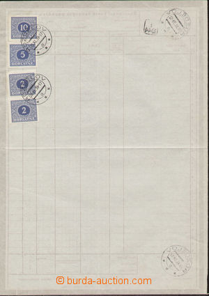 131046 - 1939 Doručovka šekových poukázek, vylepeny předběžné