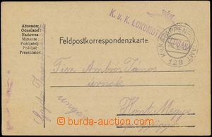 131089 - 1915 K.u.K.. LOKOMOTIVFELDBAHN  straight line postmark on FP