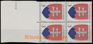 131099 - 1993 Zsf.2, Státní znak 3(Kčs), 4-blok s dolním okrajem 