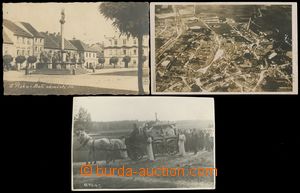 131183 - 1920-35 sestava 3ks pohlednic, PÍSEK - náměstí, Foto Fon