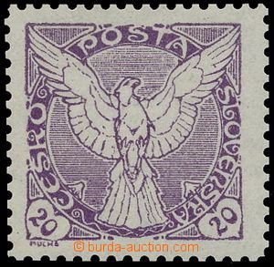 131207 - 1918 Pof.NV5N, Falcon in Flight (issue) 20h violet, unissued