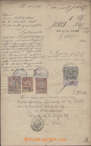 131219 - 1897 RAKOUSKO-UHERSKO  úřední dokument se smíšenou fran