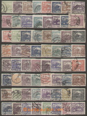 131316 - 1918-20 selection of 104 pcs of perfins on/for Hradčany-iss