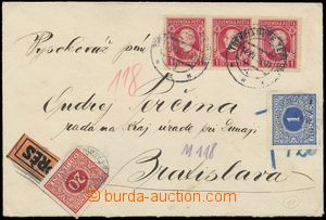 131373 - 1939 Ex-dopis do Bratislavy vyfr. zn. Alb.30 3x, DR TRENČIA