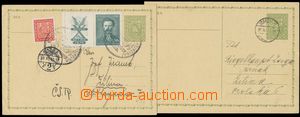 131379 - 1938 comp. 2 pcs of Czechosl. PC Coat of arms addressed to 