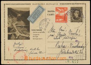 131385 - 1943 CDV 4/29, pictorial PC Dolný Jelenec, sent by air mail