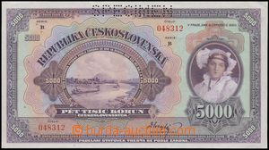 131403 - 1920 CZECHOSLOVAKIA 1918-39 bank-note 5.000CZK, Specimen, Ba