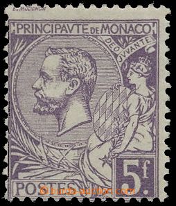 131423 - 1920 Mi.45, Prince Albert I., 5F violet, off center, commerc