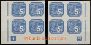 131453 - 1939 Pof.NV2, Novinové I., 5h modrá, široký rám, 2x roh