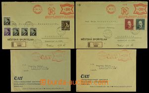 131458 - 1944 comp. 4 pcs of entires franked by meter stmp., 2x lette