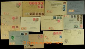 131474 - 1945 comp. 13 pcs of various Reg letters with provisory rubb