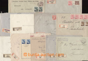 131475 - 1945 comp. 11 pcs of various Reg letters with provisory rubb