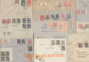 131476 - 1945 comp. 10 pcs of various Reg letters with provisory nati