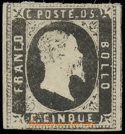 131494 - 1851 Mi.1, Victor Emmanuel II. 5c black, (Sa.1), original gu