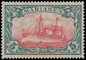 131855 - 1916 MARIANA ISL.  Mi.21B, Ship 5M, with wmk, highest value,