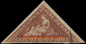 131856 - 1863 Mi.1 II.c, SG.18c, Triangle 1P brown-red, cream paper, 