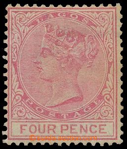 132101 - 1882 Mi.10, Královna Viktorie 4P karmínová, průsvitka č